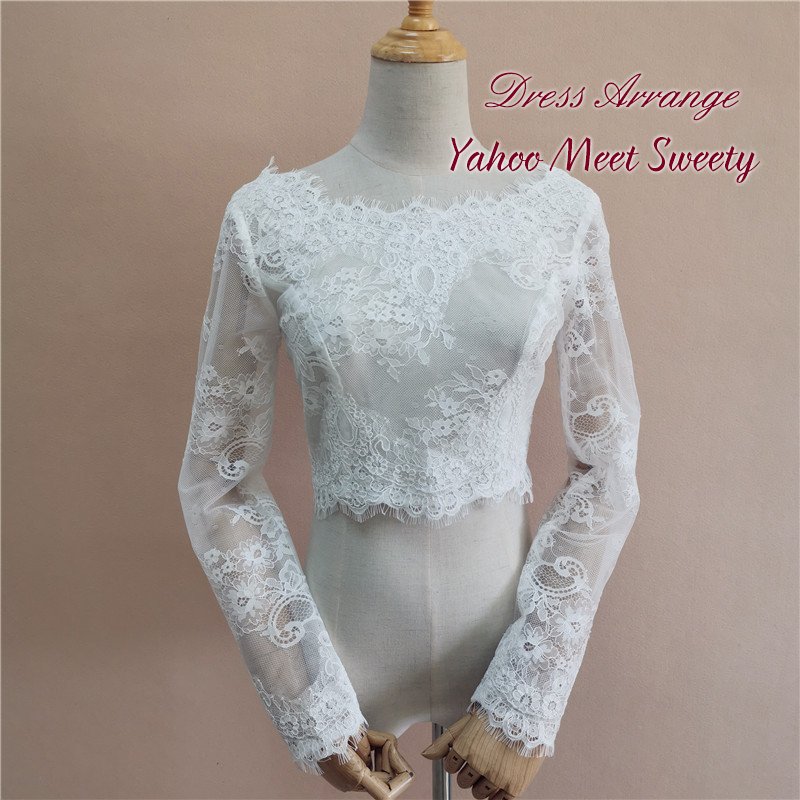 ウェディングボレロ 花嫁 ボレロ レース 結婚式 袖ありボレロ 二次会 長袖 前撮り 後撮り フォトウエディング 海外挙式 ウエディングドレス ラウンドネック 花ドレス