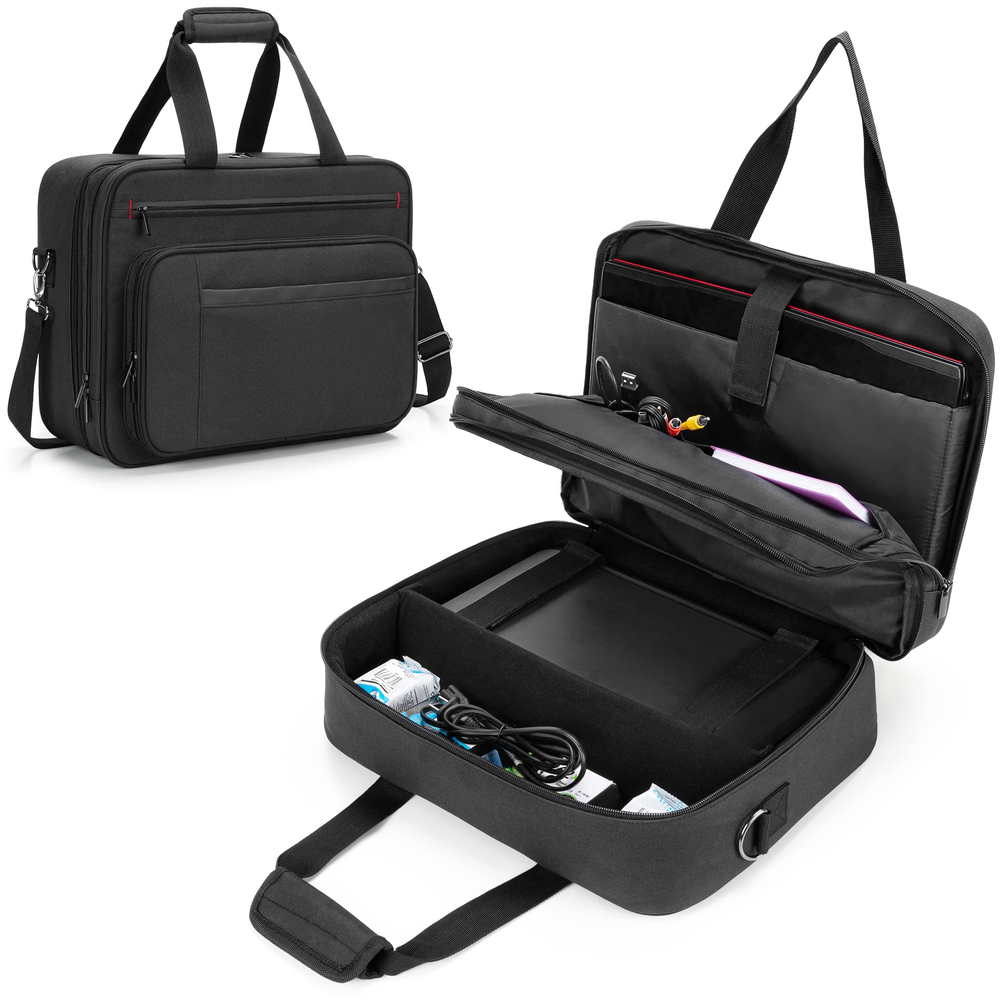 SAMDEW 二層プリンター ケース HP Tango/Tango X/HP Officejet 250/200に適合して モバイルプリンター ケース プリンター収納ケース 大容量 プリンターバッグ