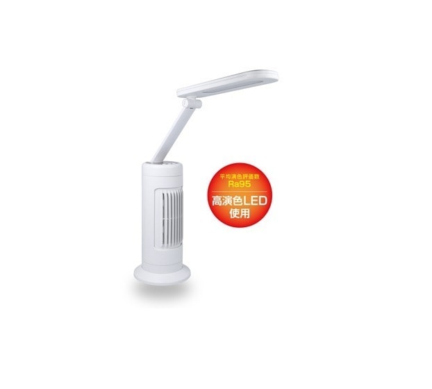 LEDスタンド 高演色 ファン付 ブルーライト軽減 自然な光 3段階調光 DK-R114WH
