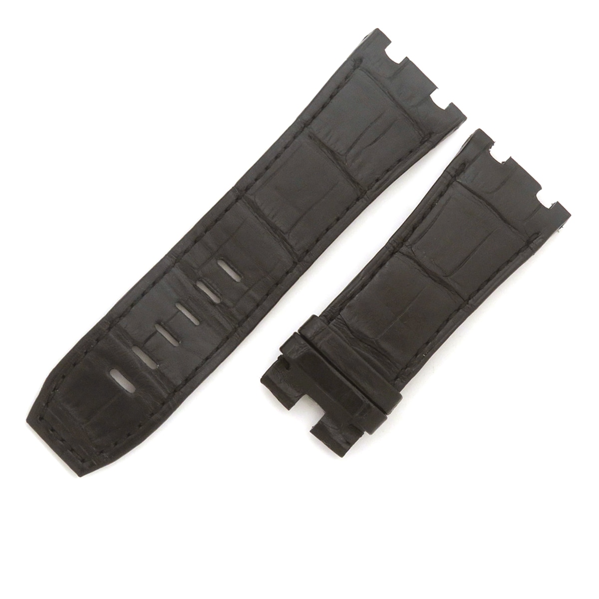 オーデマピゲ AUDEMARS PIGUET 腕時計パーツ ロイヤルオーク用 クロコバンド クロコダイル ブラック 未使用 純正 替え ベルト ストラップ 29ｍｍ ブラック 黒 【中古】