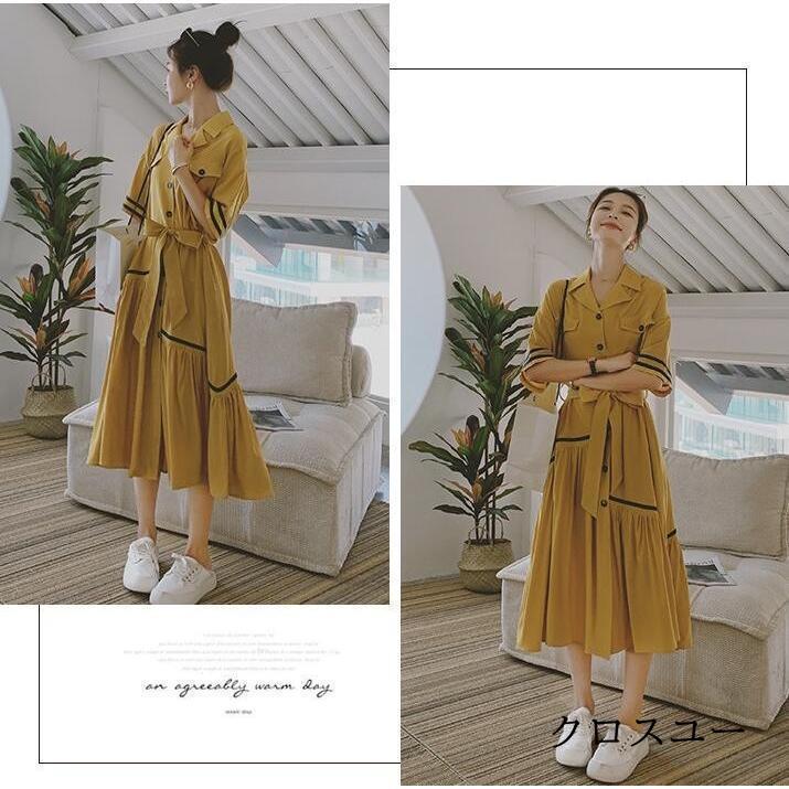 シャツワンピース マキシワンピース 半袖 ワンピース 五分袖 レディース マキシ マキシワンピ 春 夏 ロング ロングワンピ カジュアル きれいめ