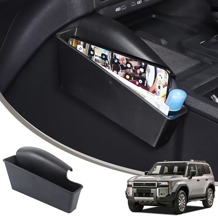 トヨタ ランクル250 専用 コンソールトレイ コンソールボックス 収納ボックス ランドクルーザー250 プラド 左手側 ABS素材 車用収納 車内 貼付タイプ 取付簡単 便利グッズ