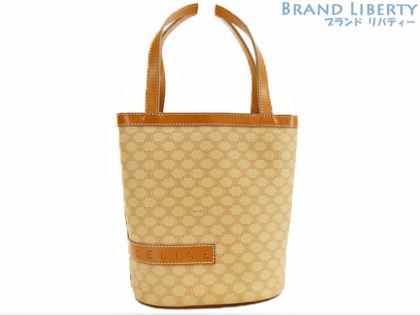 レア新品同様セリーヌヴィンテージマカダムハンドバッグバケットバッグミニバッグベージュブラウン