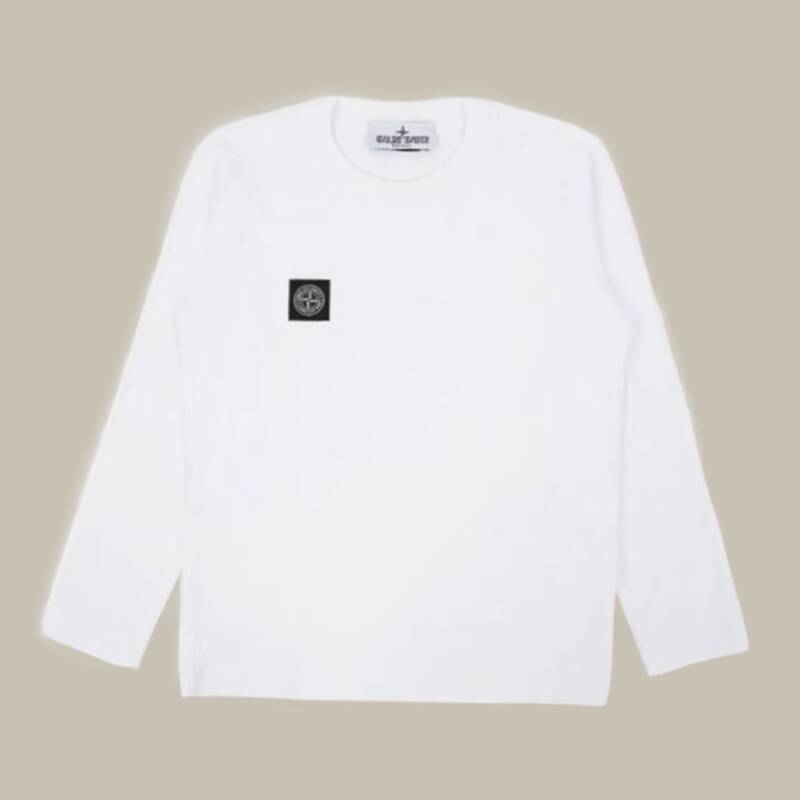 ディモント・ストーン キッズ ワッペンパッチ 長袖Tシャツ（ホワイト） 811620447 V0001 10,12A