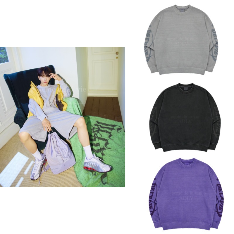 【SEVENTEEN ジョンハン着用】STAR LOGO PIGMENT DAMAGE SWEAT SHIRT