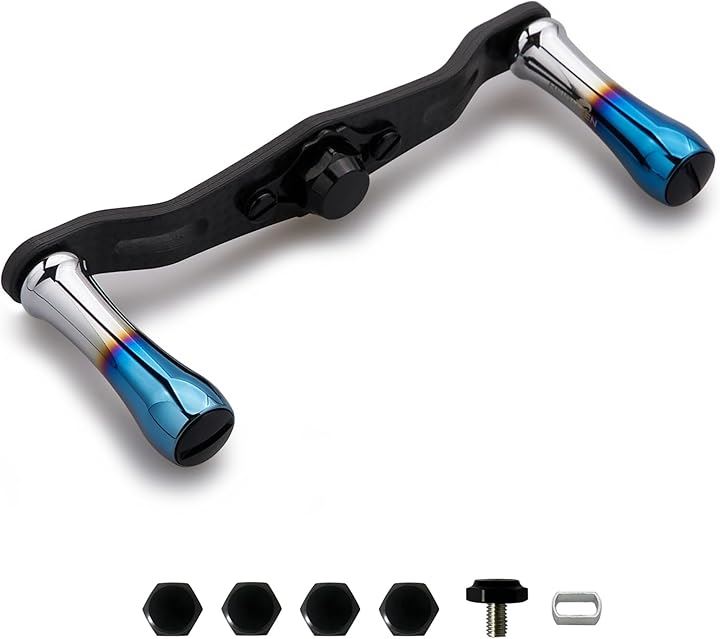 リール ハンドル 1.5K炭素布 カーボン 11mm ノブ 搭載 シマノ ダイワ アブ 通用 ベイトリール 1002(V2.0 - 85mm - ブラック) 4,817円