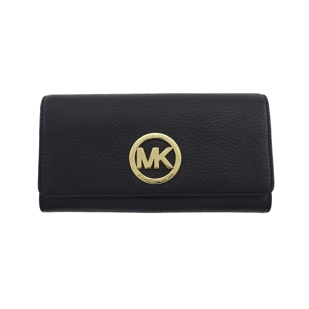 長財布 MKサークルロゴ ブラック レディース 中古