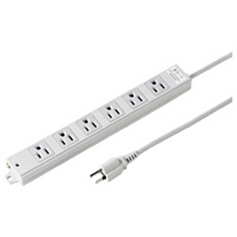 サンワサプライ　工事物件雷ガードタップ (3P6個口3m)　TAP-K6NSP-3