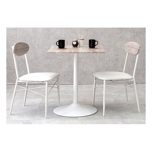 テーブル＆チェア３点セット 角型 ホワイト LT-4919WH78WH-S