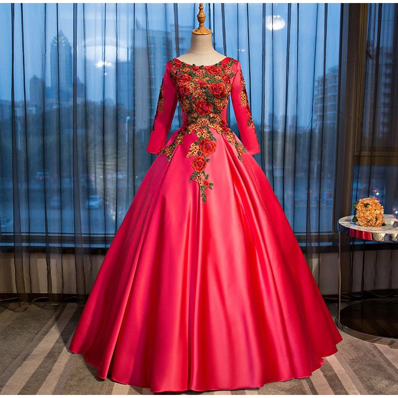 ロングドレス 演奏会 安い カラードレス 花嫁 結婚式 イブニングドレス 二次会 フォーマル 発表会 パーティードレス コンサート レッド