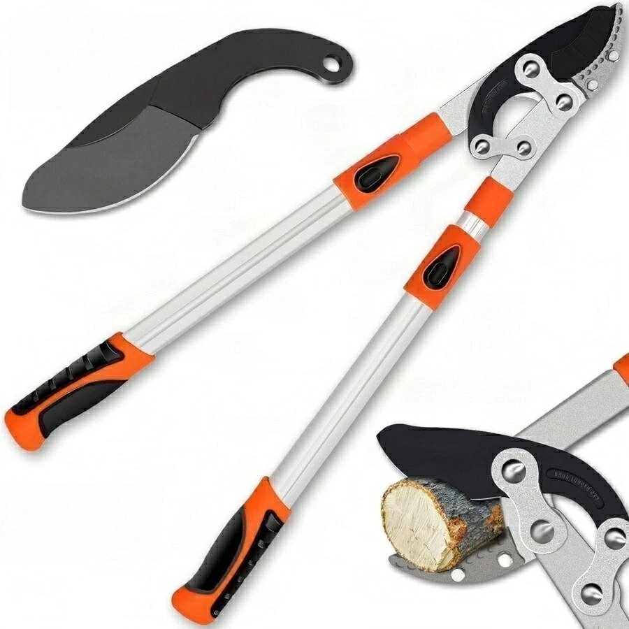 園芸用ばさみ 太枝切鋏 切断径65mm 強力型 剪定ばさみ テコ式伸縮長さ69-103cｍ 高枝切りバサミ 趣味の園芸用品 樹木の剪定が簡単にできる園芸鋏・替刃付き鋏