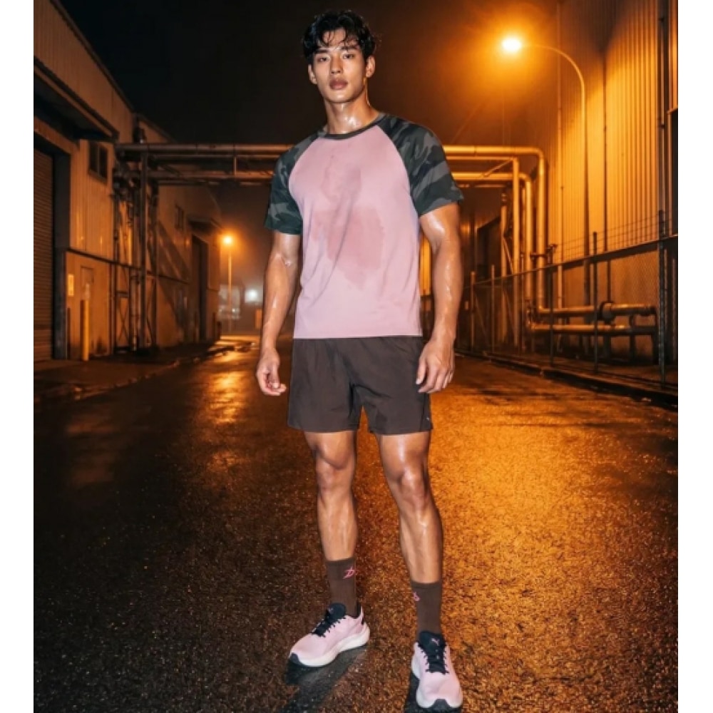 BLUEGRAIN M コットンハイカモラグランTシャツ [インディピンク]