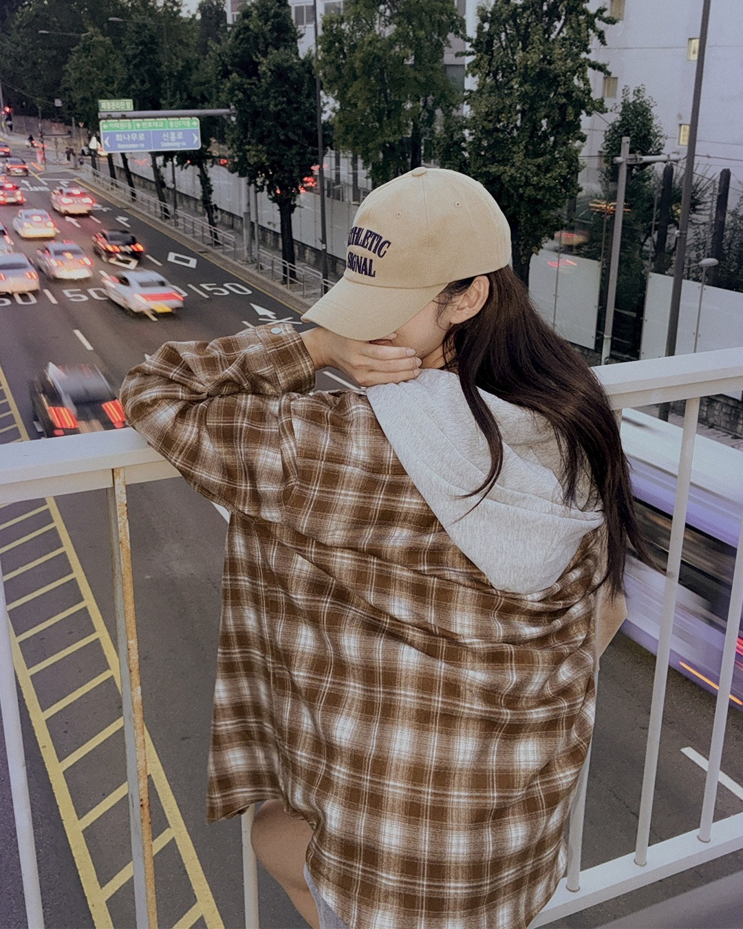 レアチェックフードシャツ韓国ファッション レディース