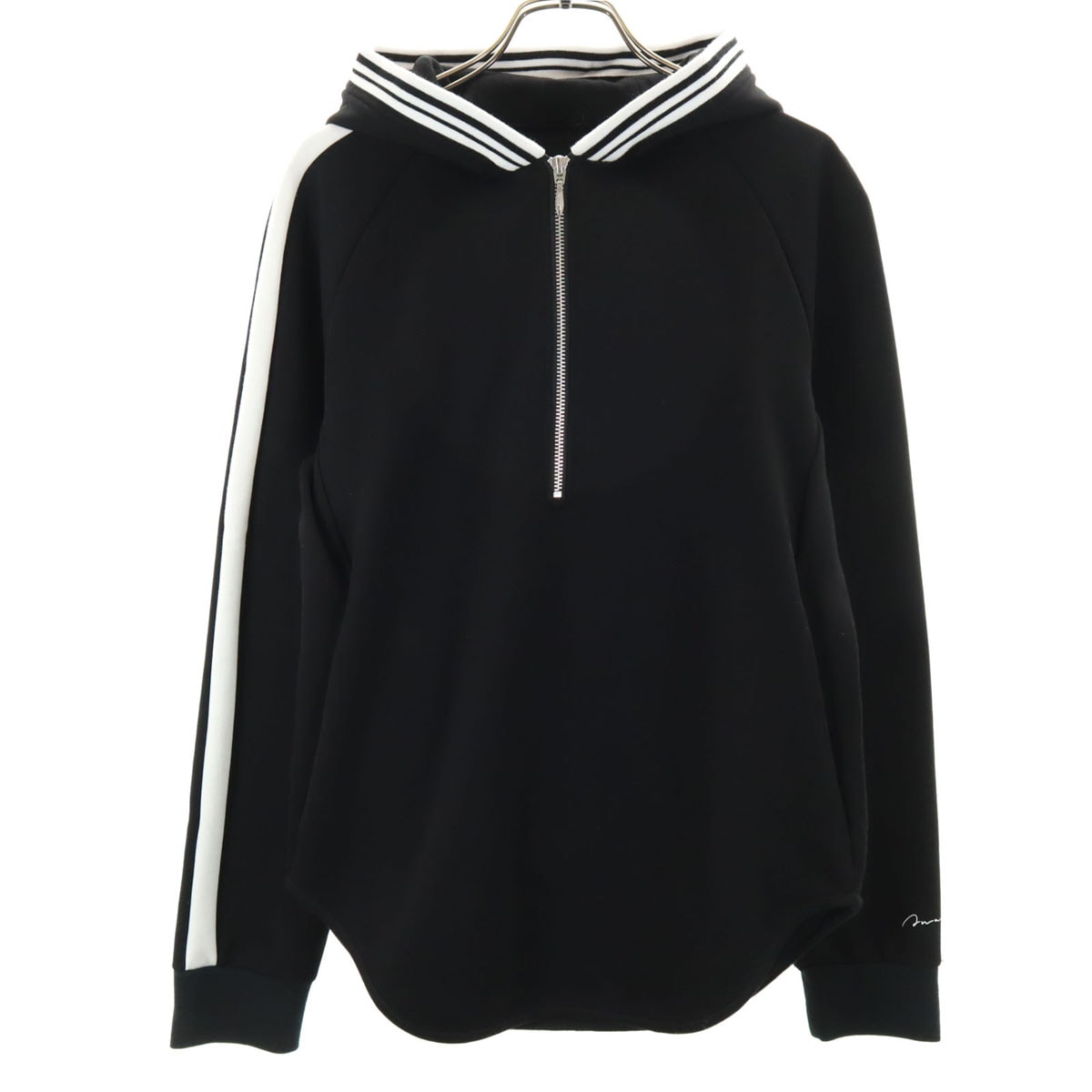 AWAYKE アウェイク 長袖 ハーフジップ スウェットパーカー S ブラック メンズ 古着