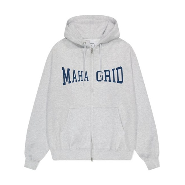 23FW APPLIQUE ZIP UP HOODIE LIGHT GREY(MG2CFMM428A) 起毛 男女共用