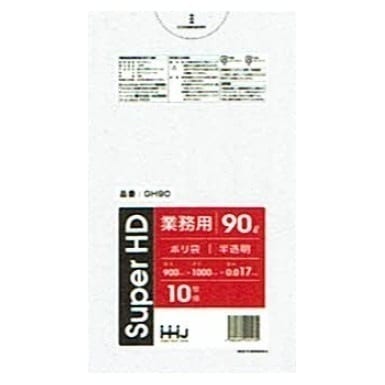 ポリ袋　90L　HDPE　0.017×900×1000mm　半透明　10枚×60冊（600枚）　GH90【取り寄せ商品・即納不可・代引き不可・返品不可】