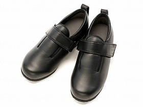 徳武産業 あゆみシューズ 介護靴 外出用 ダブルマジックIII 合皮 外出用 7E 黒 両足Lサイズ 7045