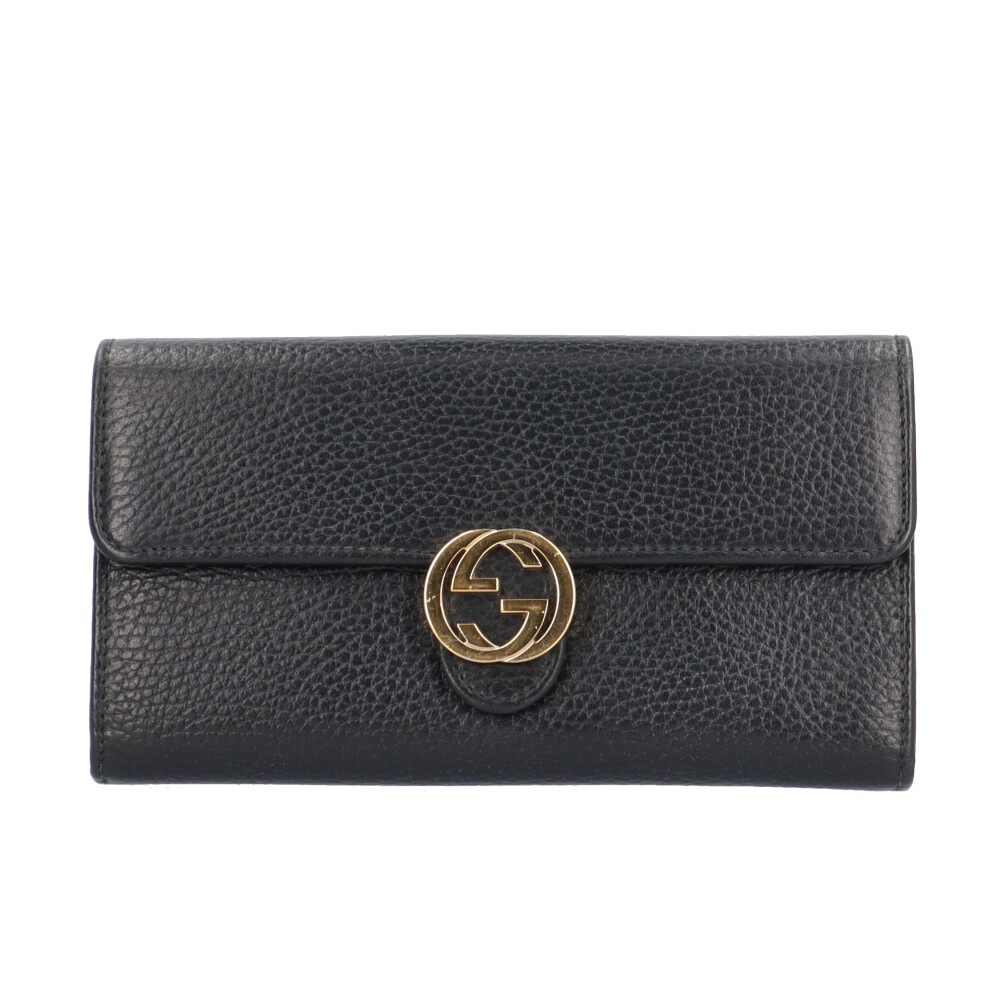 グッチ アウトレット品 インターロッキングG 長財布 レザー 615524 GUCCI 中古