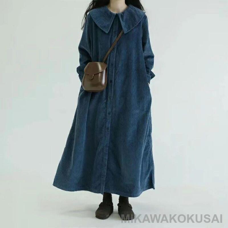 背中の開いたシャツの女性のコーデュロイの服の長袖のプルオーバーのきちんとした伸張の春秋冬の内部の通勤の森の女の子Ka