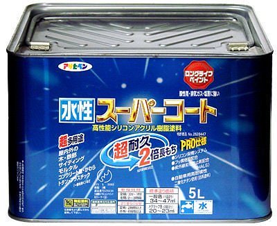 （まとめ買い）ペンキ 水性スーパーコート 水性多用途 ティントベージュ 5L [x3缶セット]