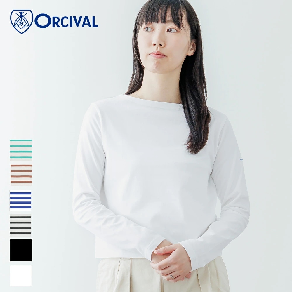 【2026春夏】オーシバル / オーチバル ORCIVAL 40/2 JERSEY ボートネック ショートプルオーバー #OR-C0414BFJ 長袖 カットソー ショート丈 Tシャツ ロゴ 7,524円