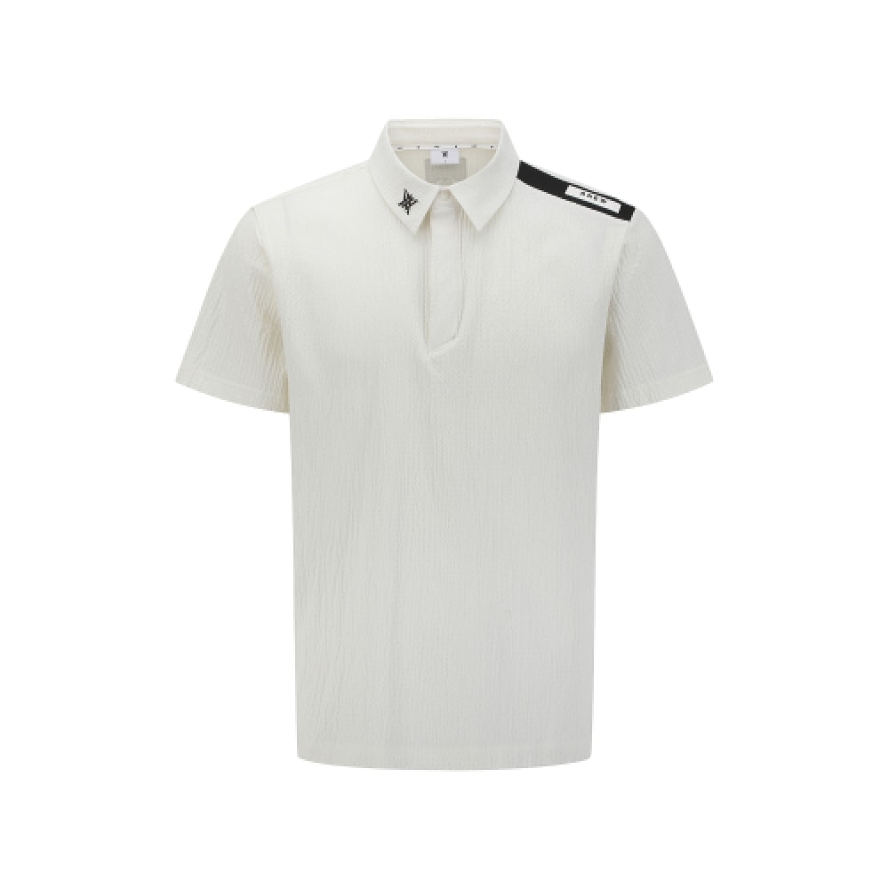 ANEW ゴルフメンズクールタッチエンボ Tシャツ_WH