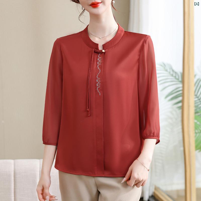 母 夏 t シャツ レディース新 エスニック 七分袖 トップ 西洋 小柄