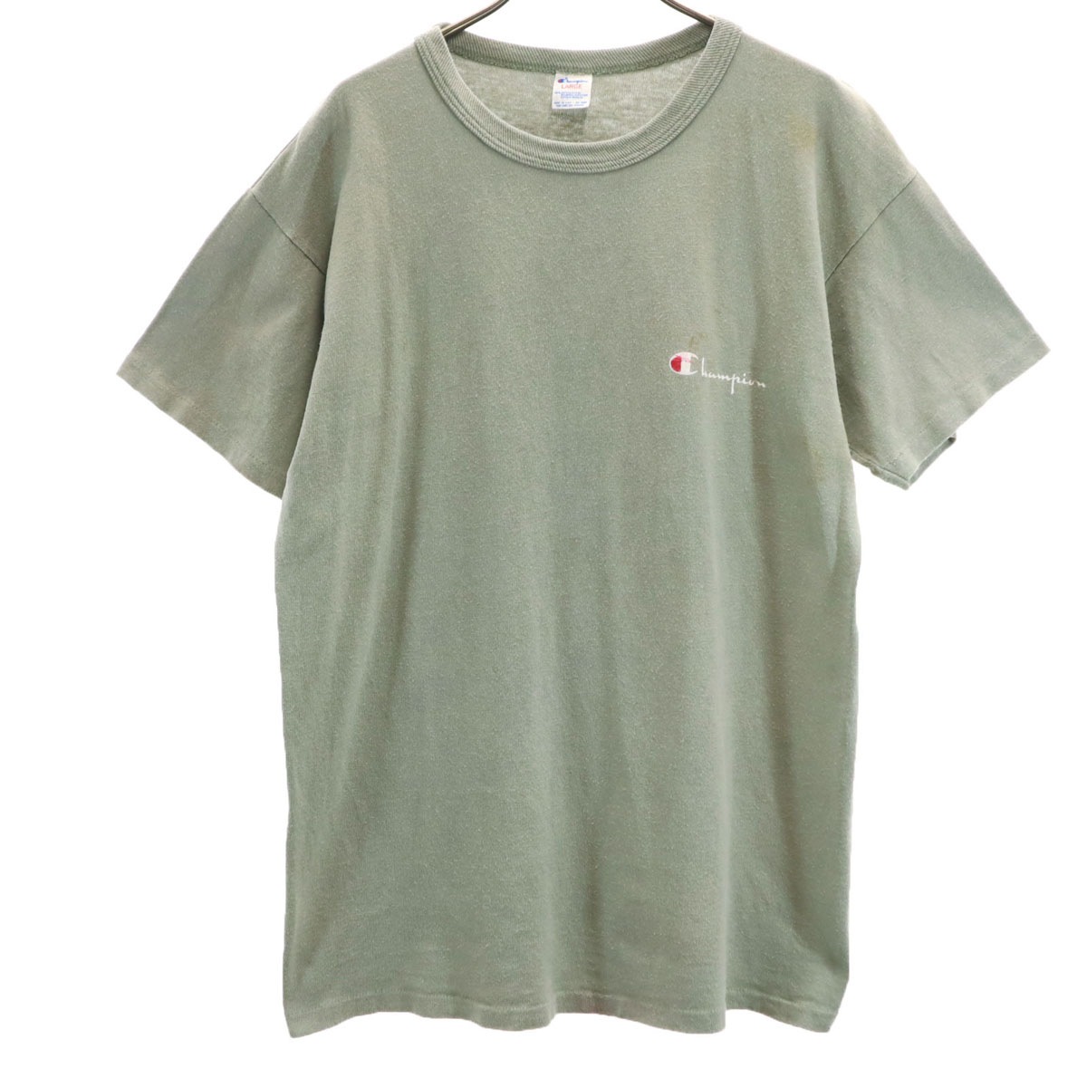 80s USA製 ヴィンテージ トリコタグ 半袖 Tシャツ L モスグリーン系 シングルステッチ メンズ 古着