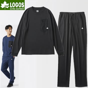 ウェア XLサイズ 上下セット LOGOS by LIPNER リカバリーウェア ブラック XL 上下セット プルオーバー35306711 パンツ35305711 ロゴス