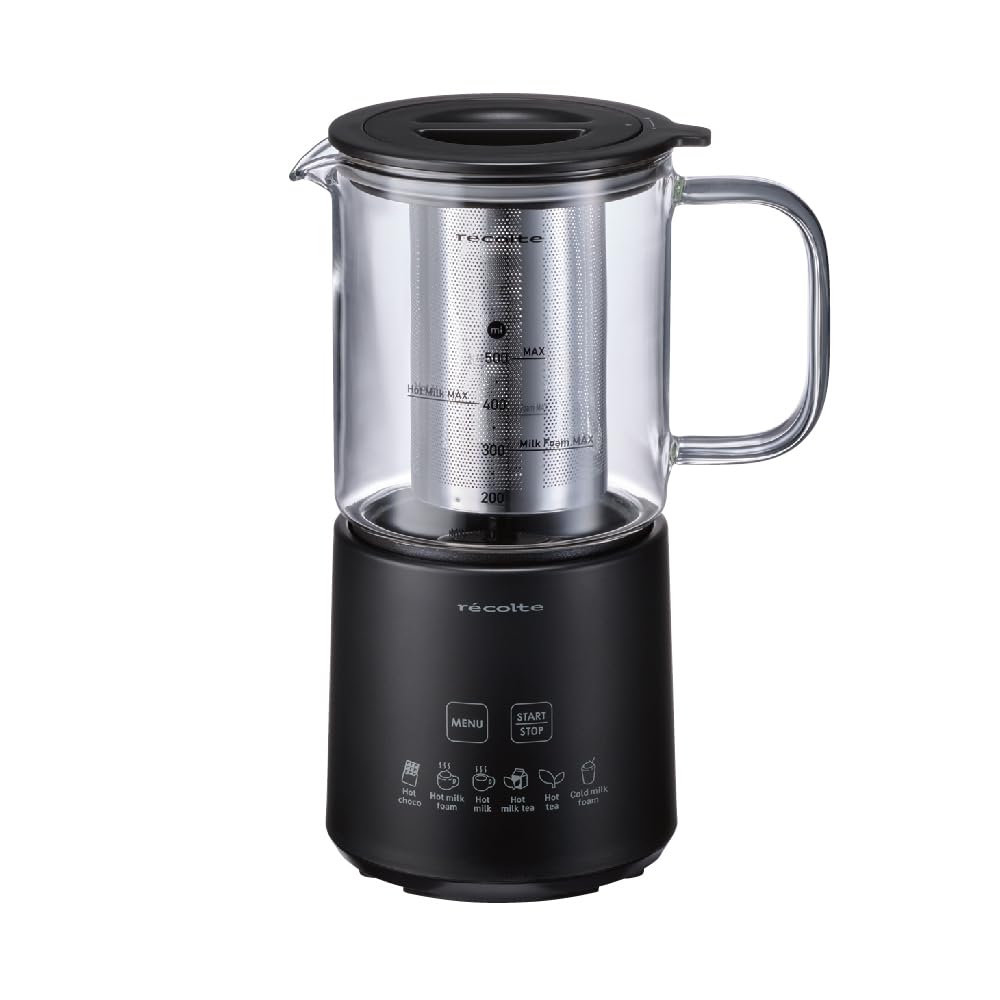 recolte レコルト ホットチョコ＆ミルクフォーマー 500ml 自動 コンパクト 6つのメニュー 家庭用 泡立て器 電動クリーマー 洗いやすい ミニ 小型 お手入れ簡単 おしゃれ 家電 2WAY