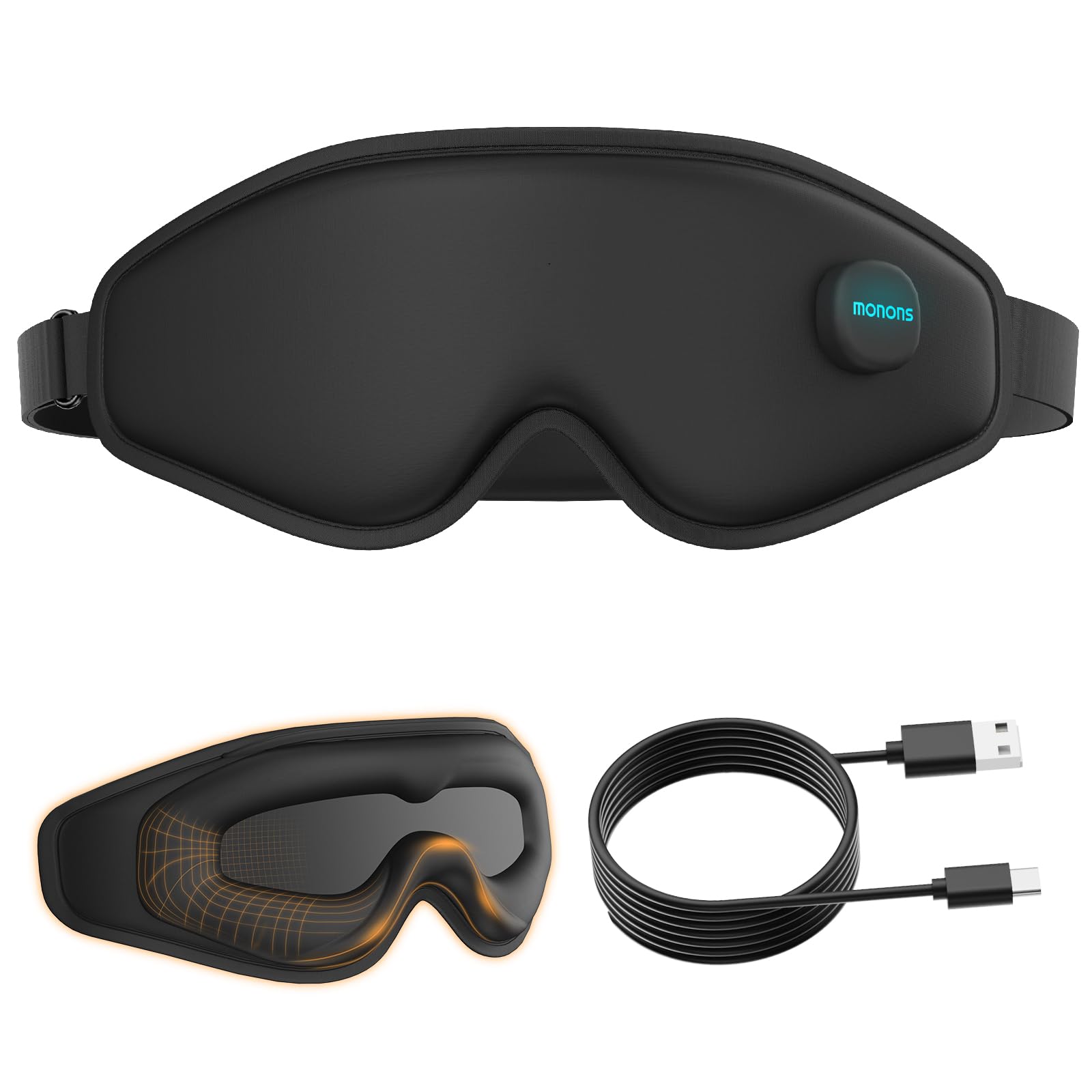 アイマスク 睡眠用【目の疲れ対策に・温めと振動でリラックス】USB充電式 アイマスク ホット 遮光率99.99% 3D立体型 日本語音声 アイウォーマー 光の遮断 コードレス 洗濯可能 耳栓セット 3 4,727円