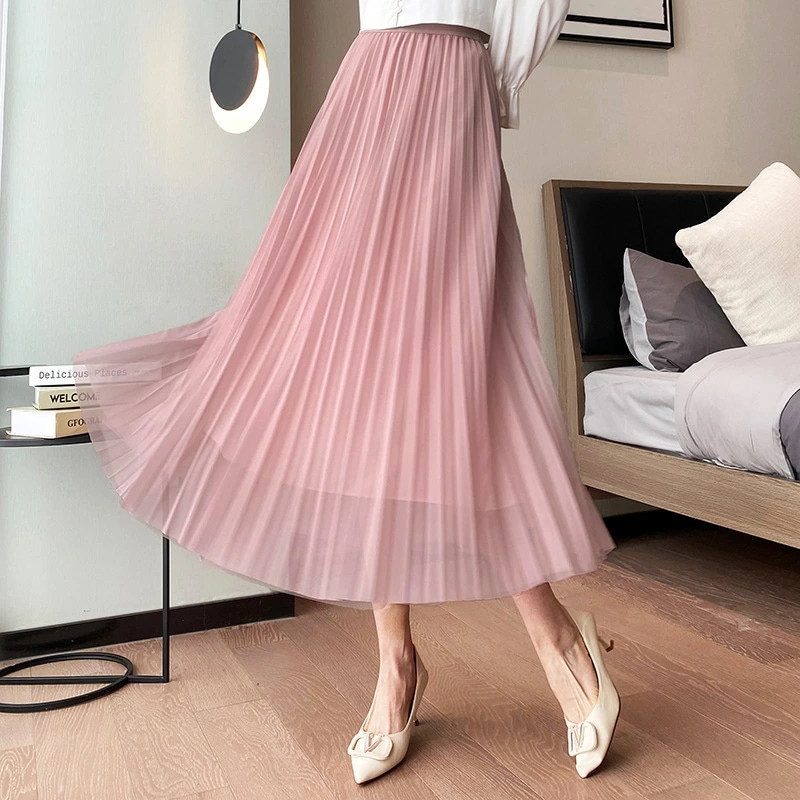 プリーツスカート ロングスカート スカート 夏 レディース Aライン ハイウェスト ゴム きれいめ フェミニン オフィス 大人 通勤 カジュアル ママ 春 秋 ロング プリーツ マキシ スカート ふん