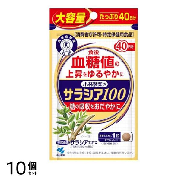 小林製薬 サラシア100 特定保健用食品 大容量40日分 120粒 10個セット