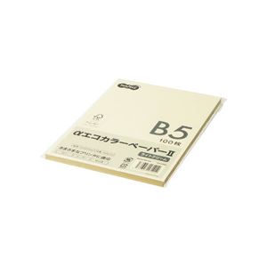 (まとめ) TANOSEE αエコカラーペーパーII B5 ライトクリーム 少枚数パック 1冊(100枚) (×30セット)