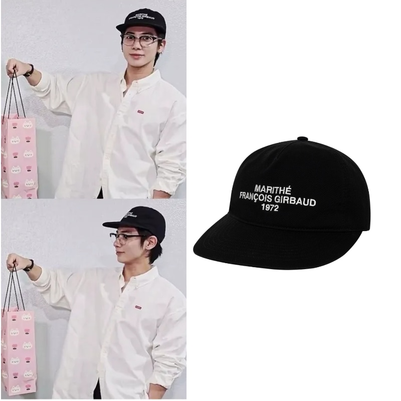 【TXTテヨン着用】LETTERING LOGO 5PANEL COLOR BLOCK CAP black