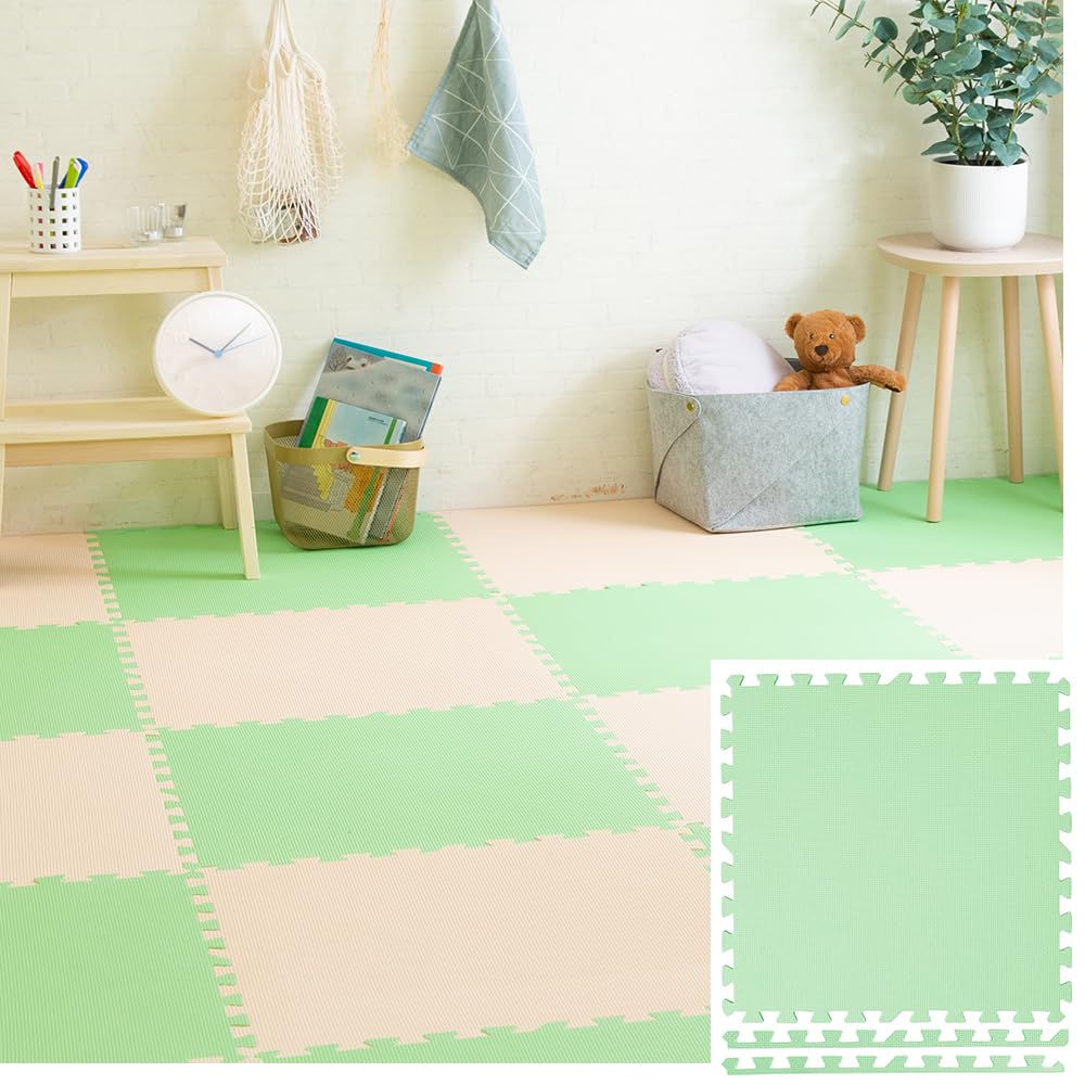 アイリスプラザ ジョイントマット 大判 3畳 60cm 20mm コルクマット カラーマット 防音 傷防止 ペット 赤ちゃん 60×60 グリーン PEJTM-602 16枚セット