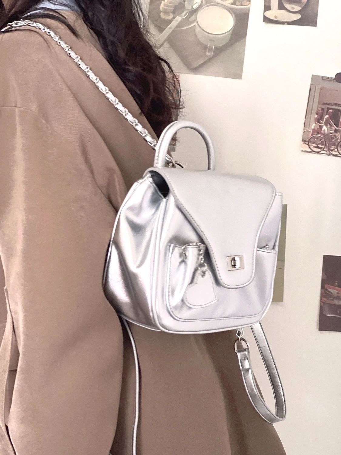 シルバーショルダーバッグ23新型おしゃれ通勤手提げ小香風チェーンショルダーバッグ 5,458円