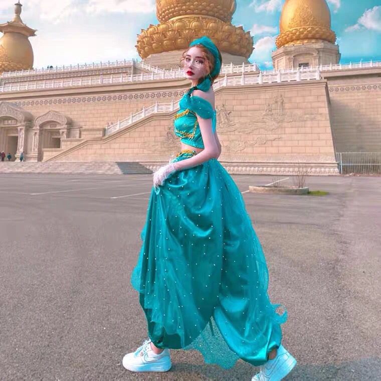 敦煌エスニック風エキゾチック服砂漠旅行着用写真服プリンセスジャスミンダンス衣装