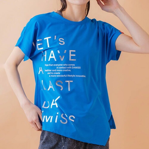 チュニックラインアシメTシャツ 半袖 フィットネス ウィメンズ 1534-1455-BLU