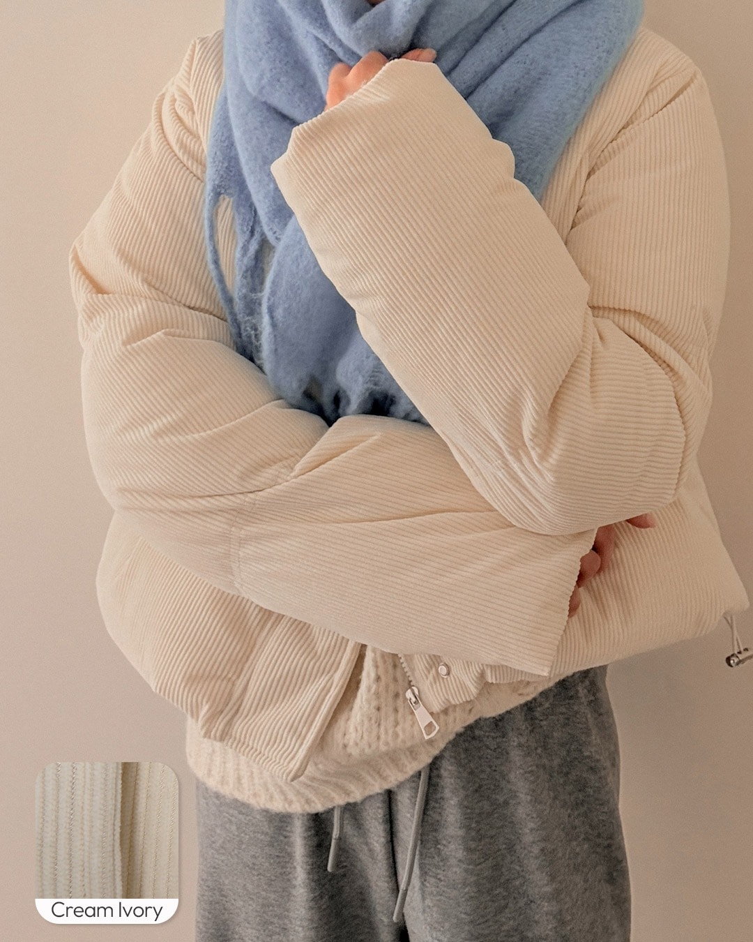 ベディコーデュロイパディングジャンパー韓国ファッション レディース