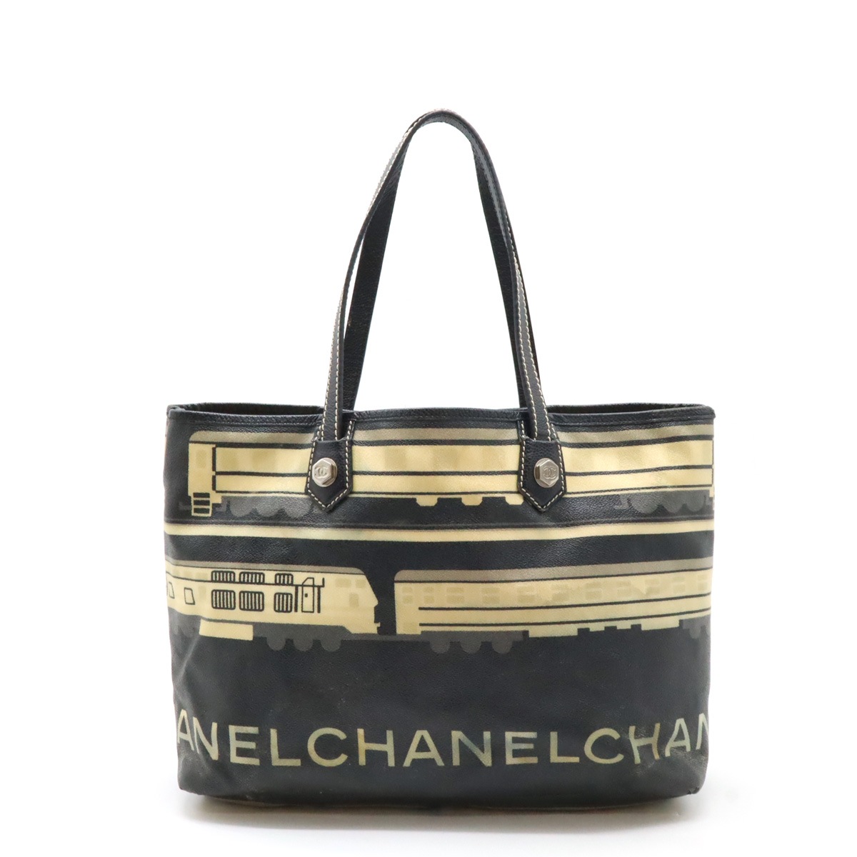 セントラルステーション トートバッグ ショルダーバッグ セミショルダー 肩掛け PVC レザー ブラック 黒 ベージュ A3402