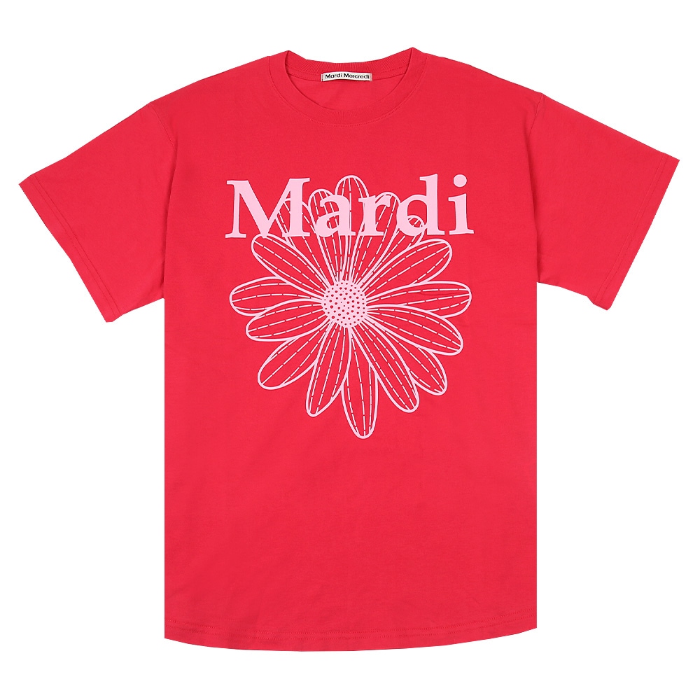 Tシャツ TSHIRT FLOWERMARDI RED PINK 半袖 レディース 韓国 ファッション アパレル