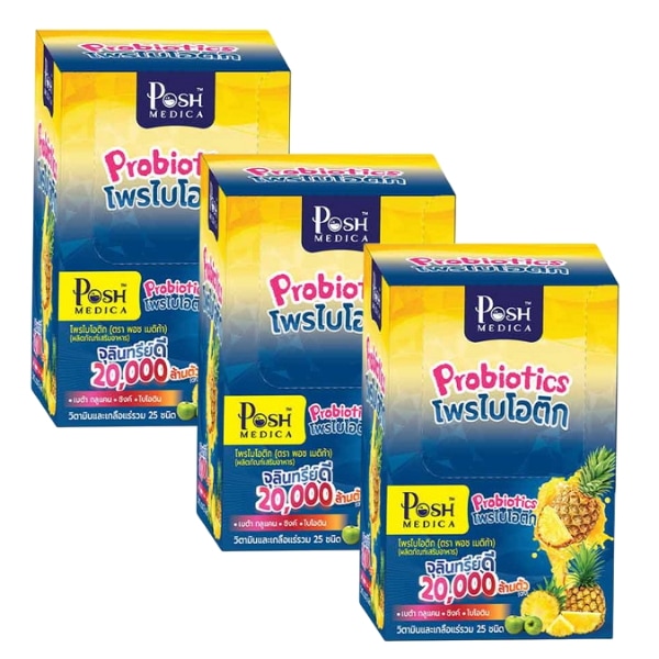 Posh Medica Probiotics Pineapple Fiber 1 Box/6 Sachets (3-Pack)