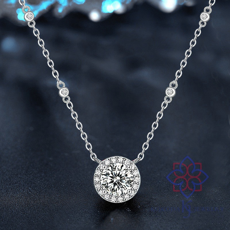 ステーションネックレス モアサナイト 1ct ネックレス ネック飾り シルバー925 アクセサリー 首飾り ジュエリー プレゼント 大人可愛い 一粒 レディース ネックレス ペンダント 喜ぶ