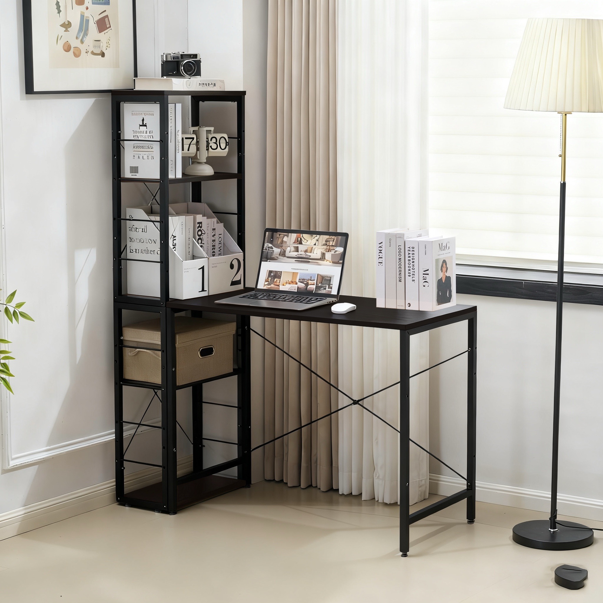 【国内へ発送&送·料·無·料】466WF301556AAA SET一体分離多用型パソコンデスク パソコンデスク ラック付き デスク ワークデスク 木製 学習デスク