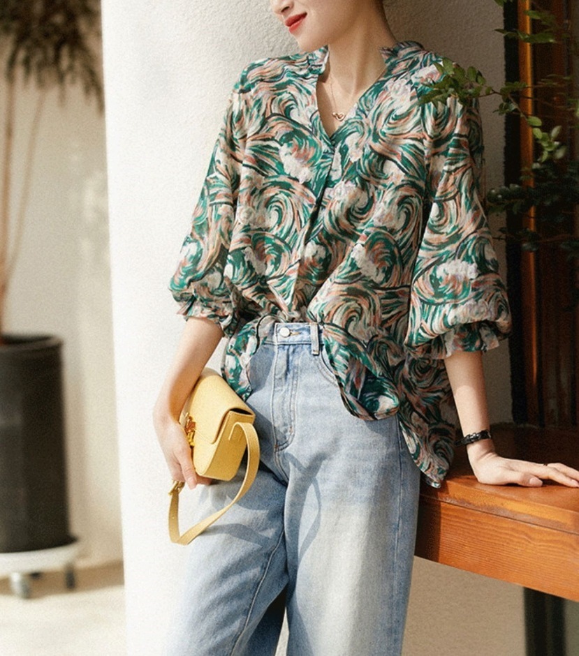 トップス デート モテアイテム シャツ ブラウス ボリューム袖 シフォン 可愛い きれいめ 上品 おしゃれ かっこいい 可愛い ラブリー キュート ガーリー クール モード系 セクシー