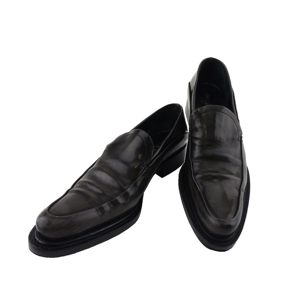 ローファー スリッポン 37ハーフ ブラウン ブラック レディース 中古