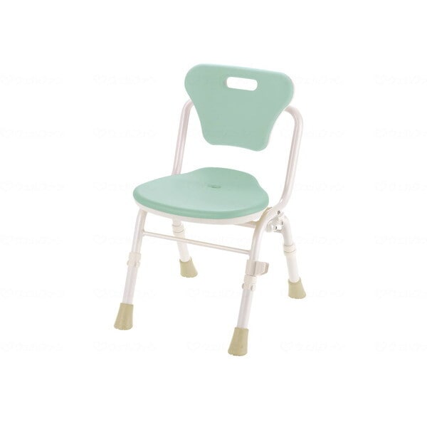 やわらかシャワーチェアクレオ折タタミ防カビプラス 背付 ライトグリーン 幅39cm メーカー直送