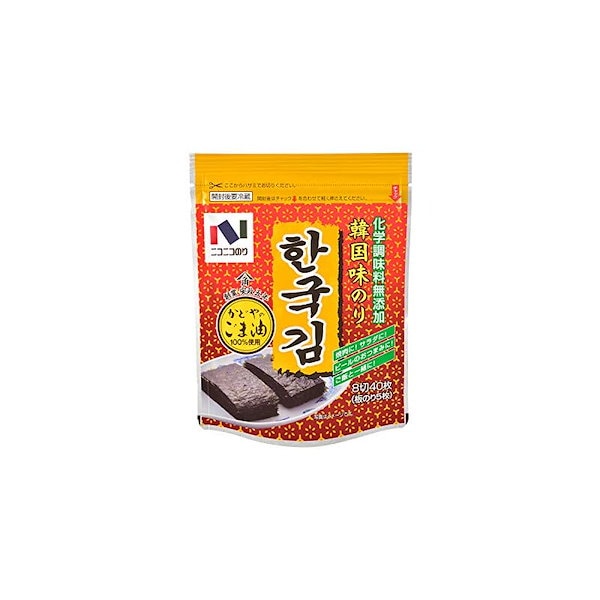 40枚　Qoo10]　韓国味のり　ニコニコのり　10個