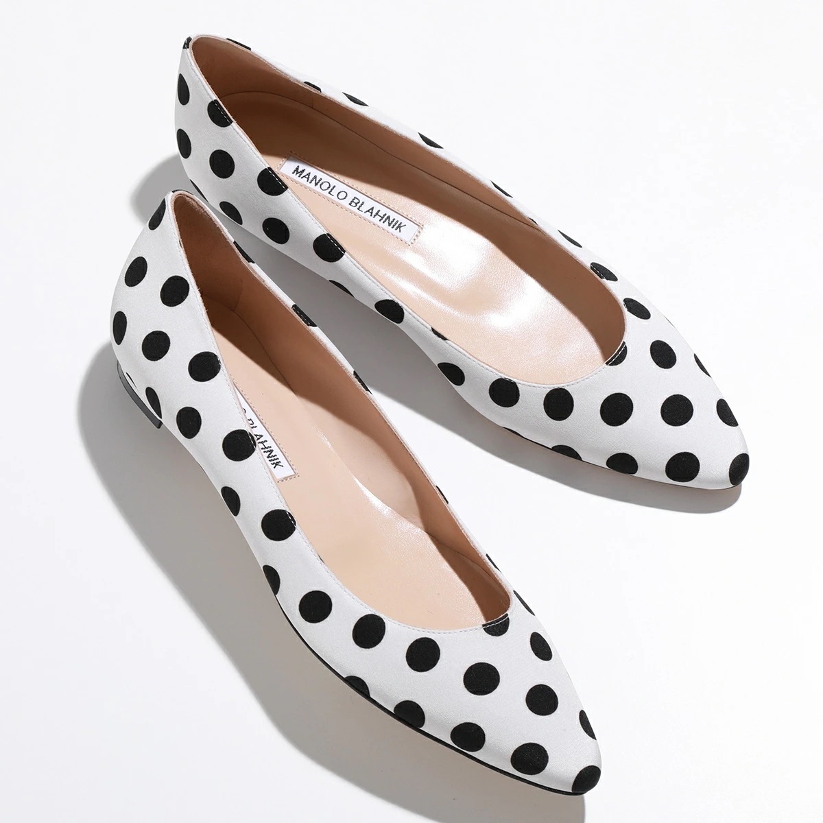 MANOLO BLAHNIK マノロブラニク パンプス BBFLAT CRE 010 レディース フラット サテン ドット 323 2725 シューズ 靴 900/YPRI(905U)